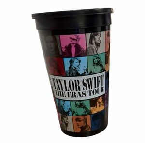 Taylor Swift The Eras Tour Tumbler Cup Movie Premiere Merch Black Multi Color